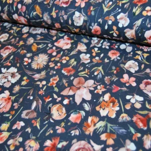 Aqua flowers trikå (fler färger)