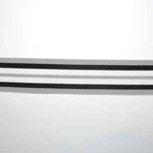 Resår randig svart-grå-vit (säljes per meter)