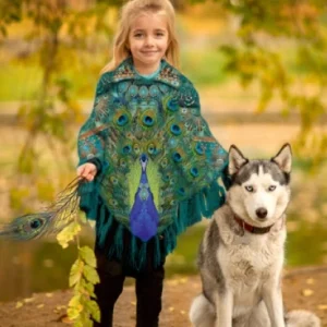 Poncho Påfågel panel