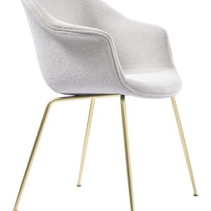 Bat Dining Chair Fully Upholstered Brass Semi Matt