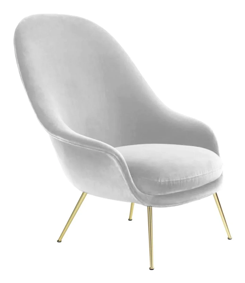 Bat Lounge Chair High Back Conic Base Brass Semi Matt - Bild 5