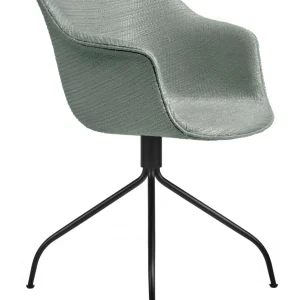 Bat Meeting Chair Fully Upholstered Swivel Base Black