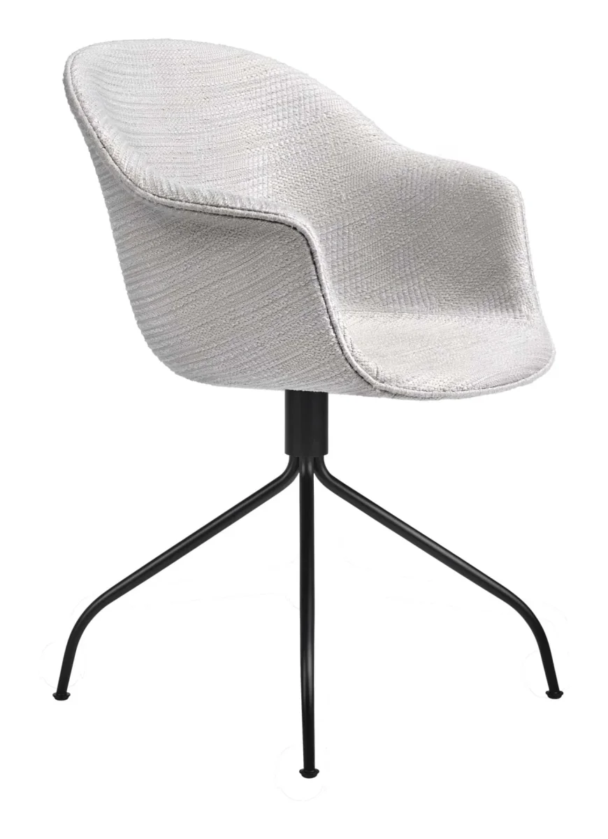 Bat Meeting Chair Fully Upholstered Swivel Base Black - Bild 5