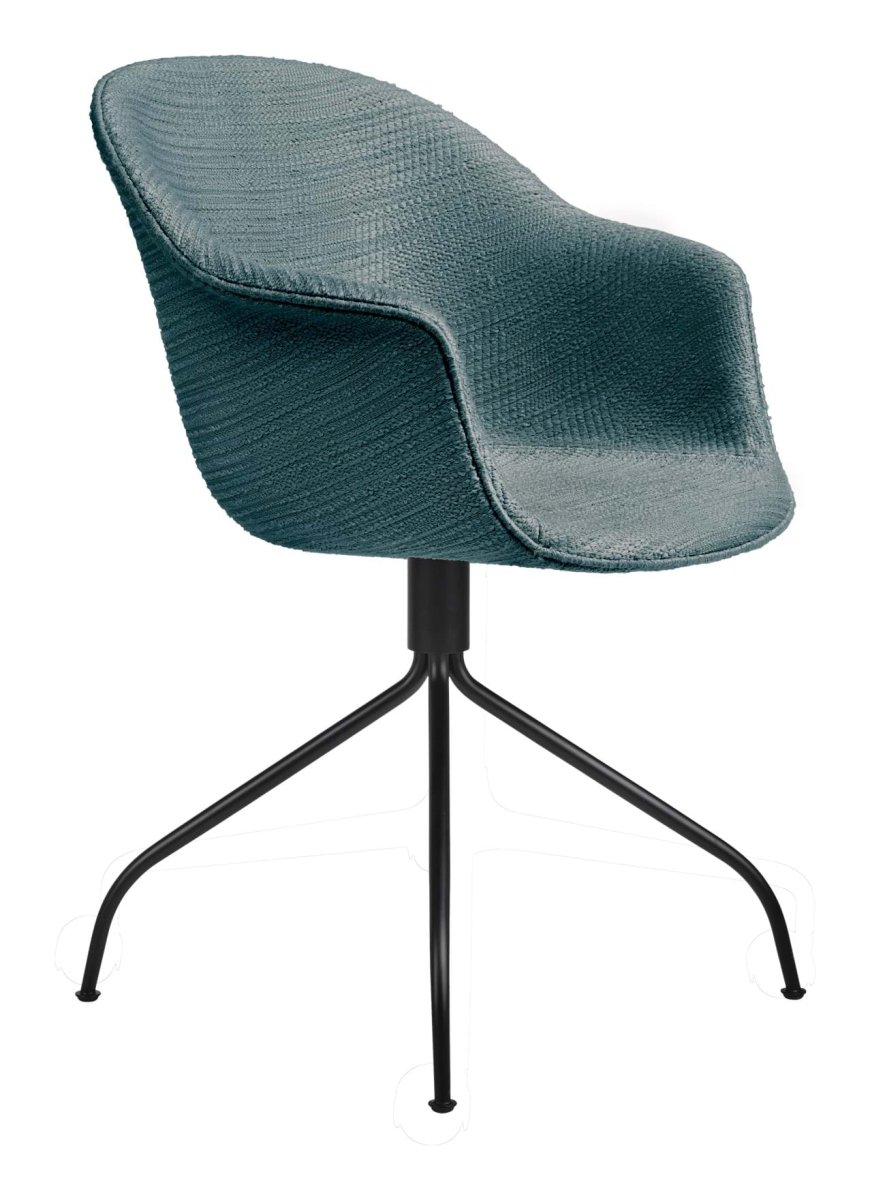 Bat Meeting Chair Fully Upholstered Swivel Base Black - Bild 6