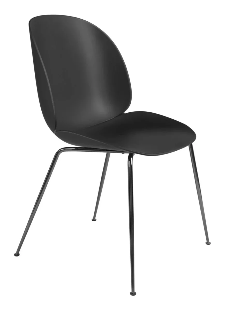 Beetle Chair Unupholstered Black Chrome Base - Bild 8