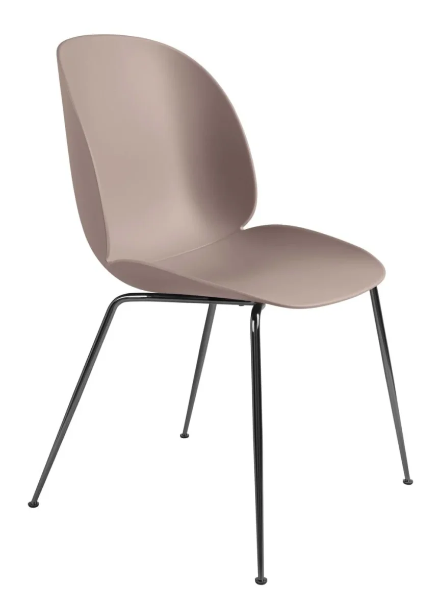 Beetle Chair Unupholstered Black Chrome Base - Bild 9