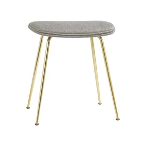 Beetle Stool Fully Upholstered Brass Semi Matt Base
