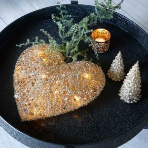Skimrande hjärta ljusdekor