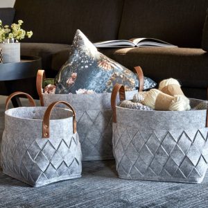 Zermatt förvaringskorg ljusgrå set à 3